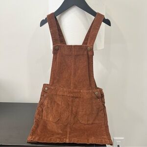 Brown Corduroy Pinafore Overall Dress